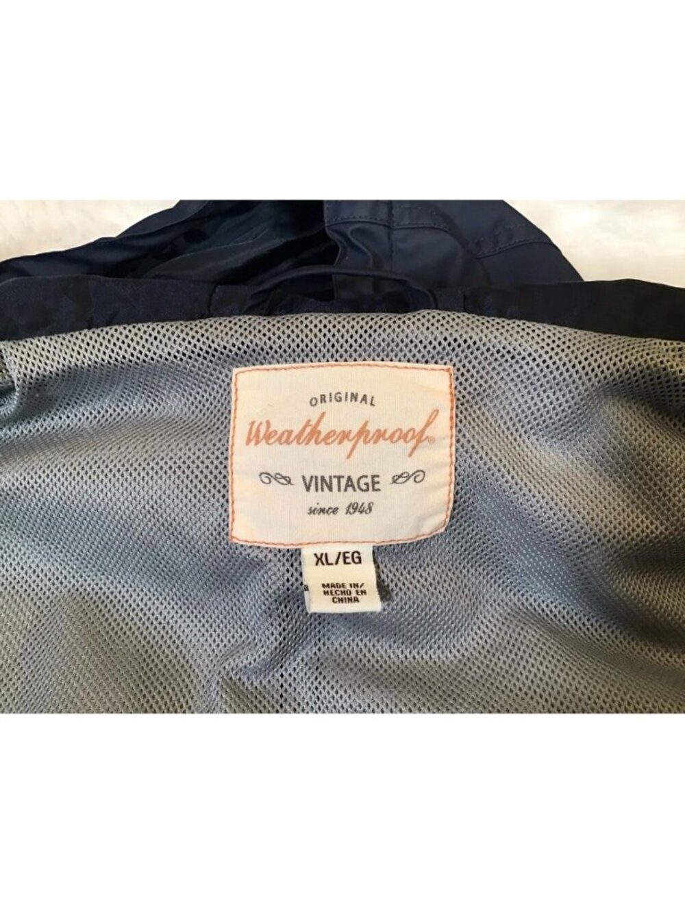 Weatherproof Mens Windbreaker Jacket XL Navy Blue Pockets Lightweight Solid - Picture 5 of 6